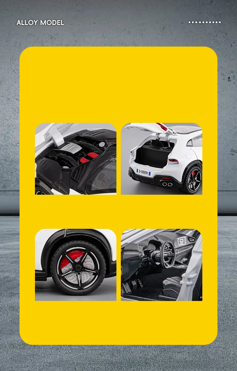 1:24 Purosangues FUV SUV Alloy Sports Car Model Diecast Metal Racing Vehicles Car Model Simulation Sound and Light Kids Toy Gift