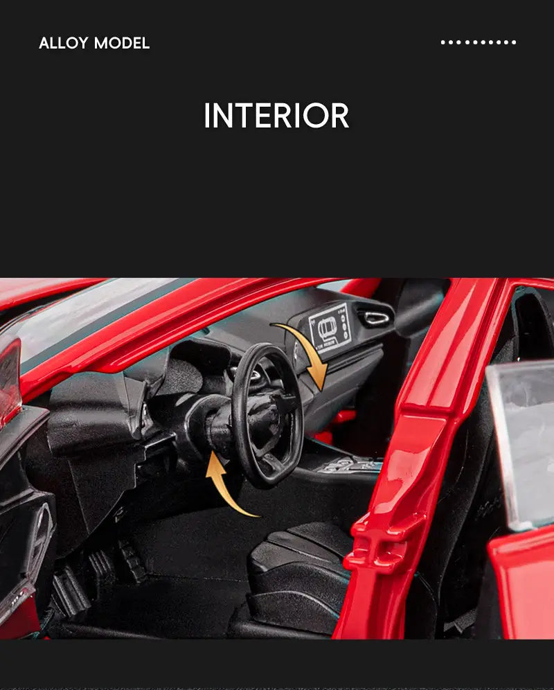 1:24 Purosangues FUV SUV Alloy Sports Car Model Diecast Metal Racing Vehicles Car Model Simulation Sound and Light Kids Toy Gift