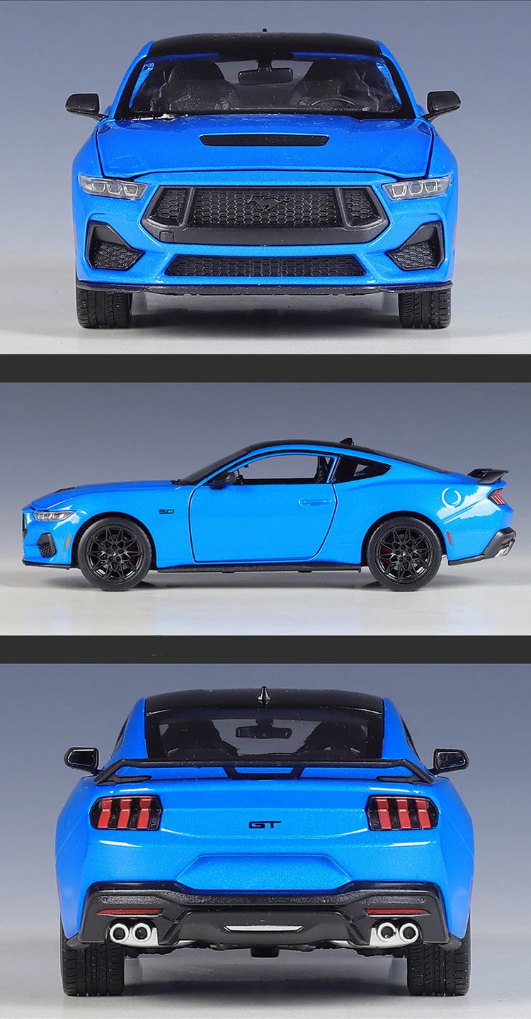 Welly 1:24 2024 Ford Mustang GT Alloy Sports Car Model Diecast Metal Racing Car Vehicles Model High Simulation Children Toy Gift