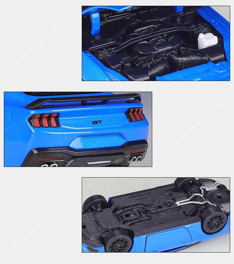 Welly 1:24 2024 Ford Mustang GT Alloy Sports Car Model Diecast Metal Racing Car Vehicles Model High Simulation Children Toy Gift