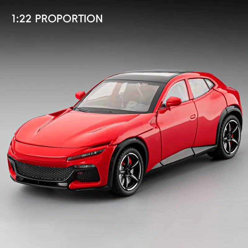 1:24 Purosangues FUV SUV Alloy Sports Car Model Diecast Metal Racing Vehicles Car Model Simulation Sound and Light Kids Toy Gift