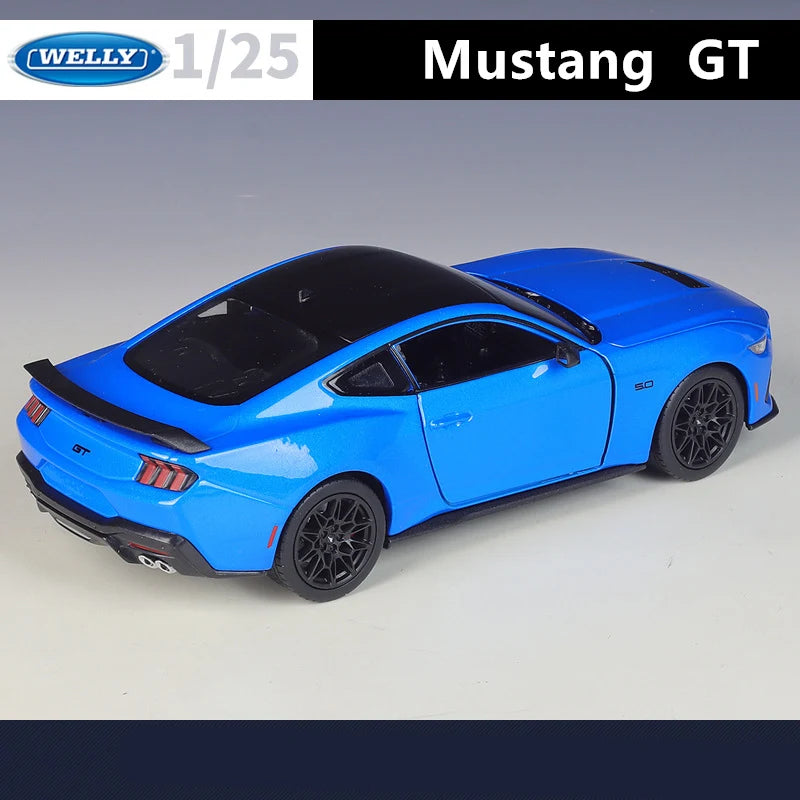 Welly 1:24 2024 Ford Mustang GT Alloy Sports Car Model Diecast Metal Racing Car Vehicles Model High Simulation Children Toy Gift