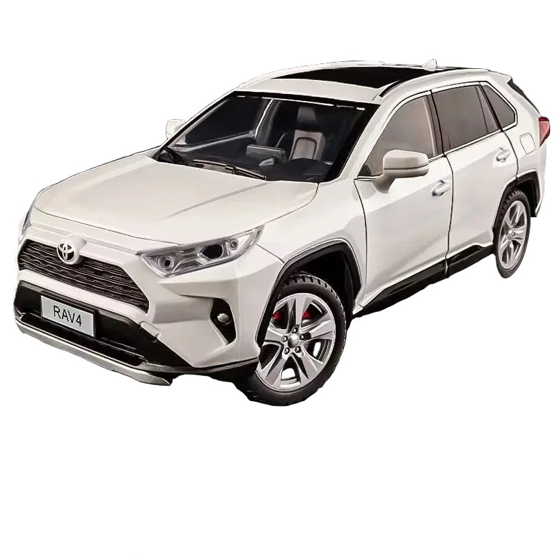 1:24 Toyotas RAV4 SUV Alloy Car Model Diecasts Metal Toy Vehicles Car Model Sound and Light Simulation Collection Childrens Gift