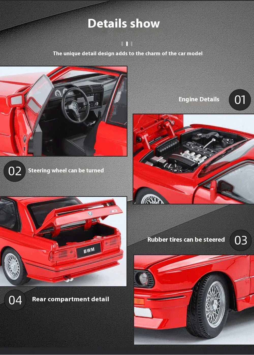 BMW M3 E30 - Coche de aleación 1:24