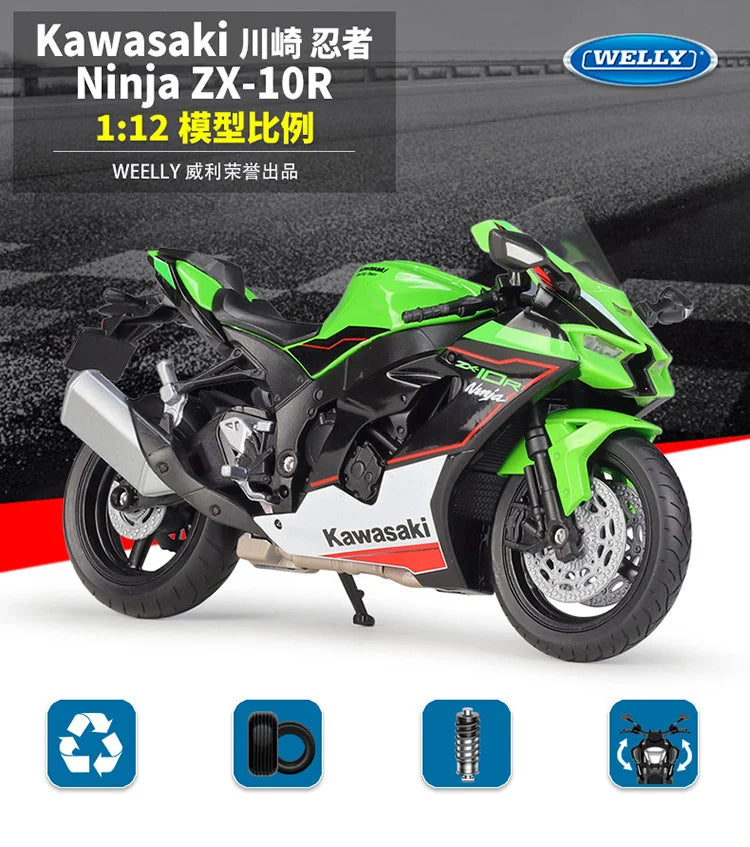 KAWASAKI NINJA ZX-10R - Moto de aleación 1:12