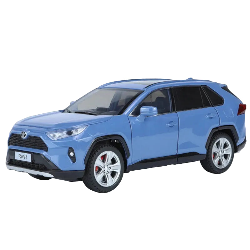 1:24 Toyotas RAV4 SUV Alloy Car Model Diecasts Metal Toy Vehicles Car Model Sound and Light Simulation Collection Childrens Gift